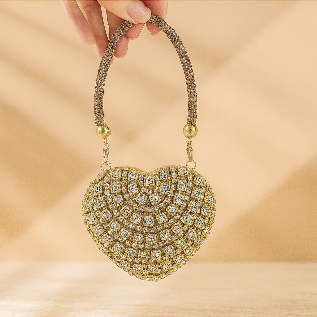 Luxury Heart-Shaped Crystal Party Mini Purse_068