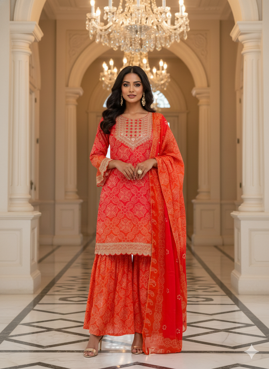 Orange Sharara set_015