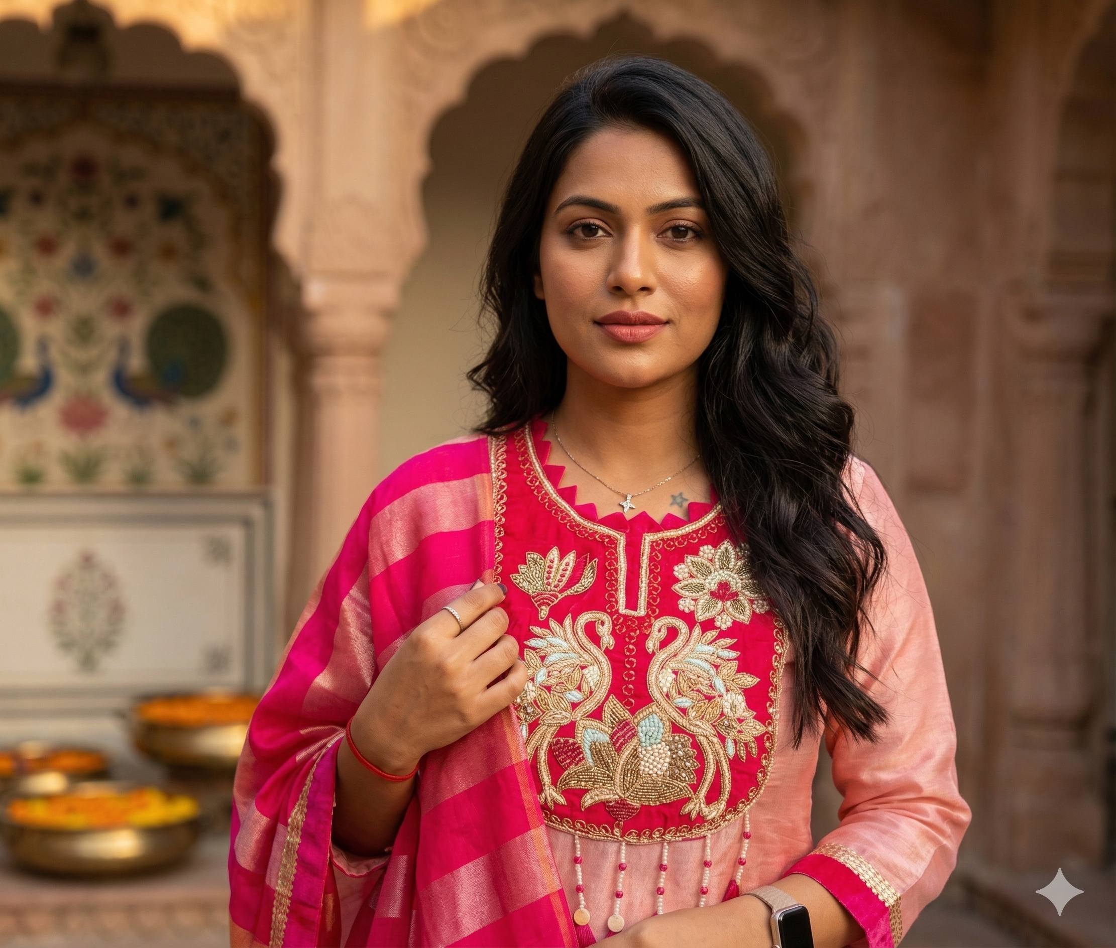 Premium Glass Tissue Pink Suit _089