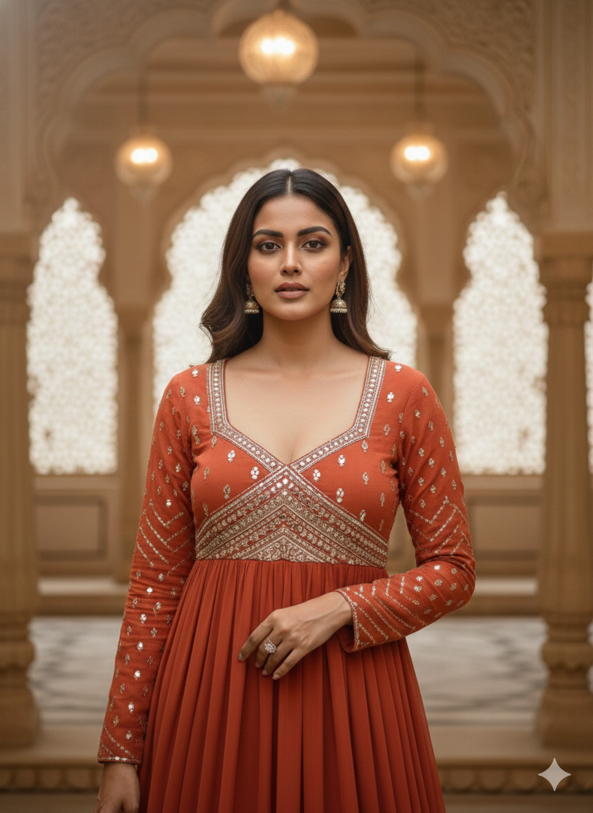 Orange Gown Dress_017