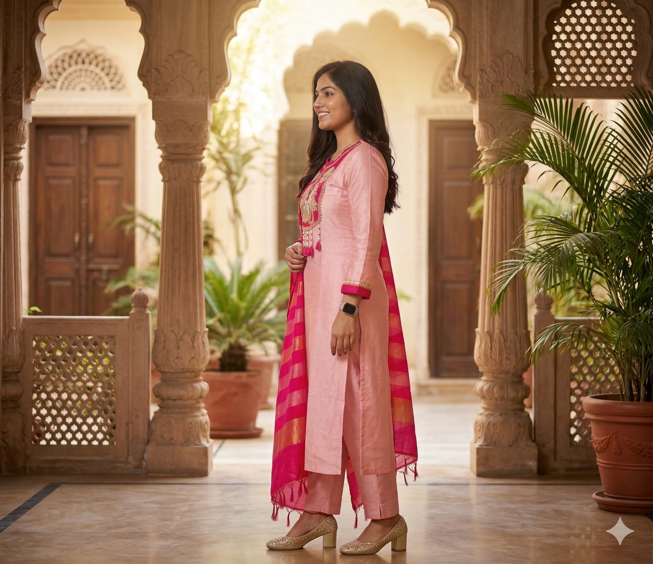 Premium Glass Tissue Pink Suit _089