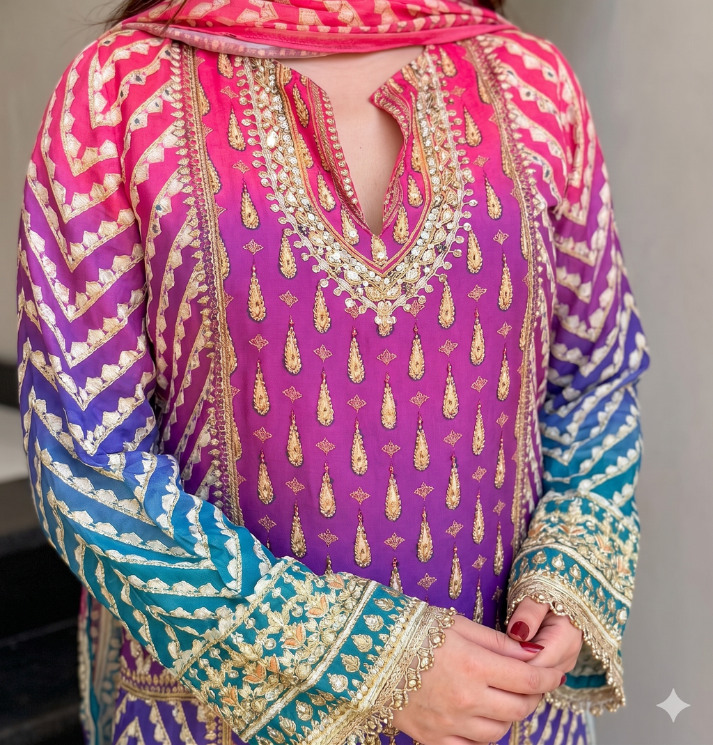 Crepe printed suit set_107