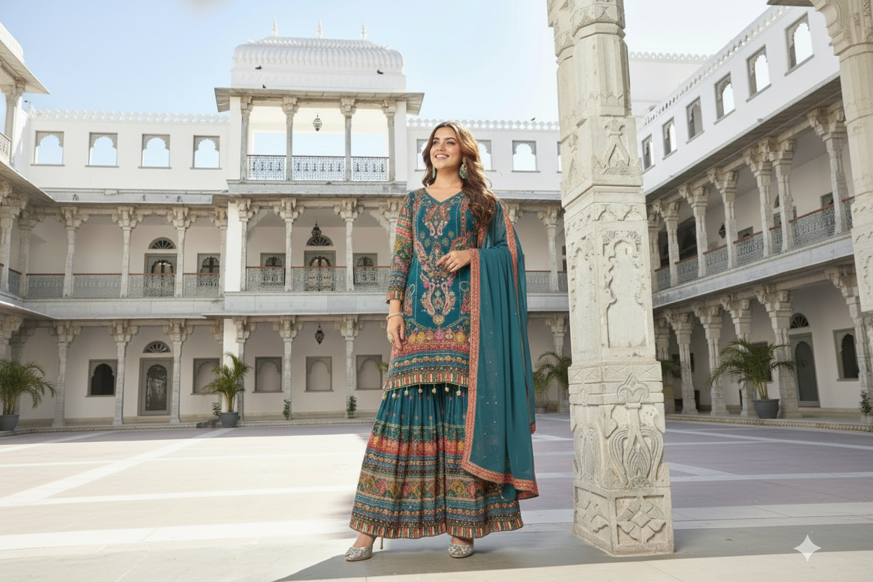 Blue Palazzo Set_009