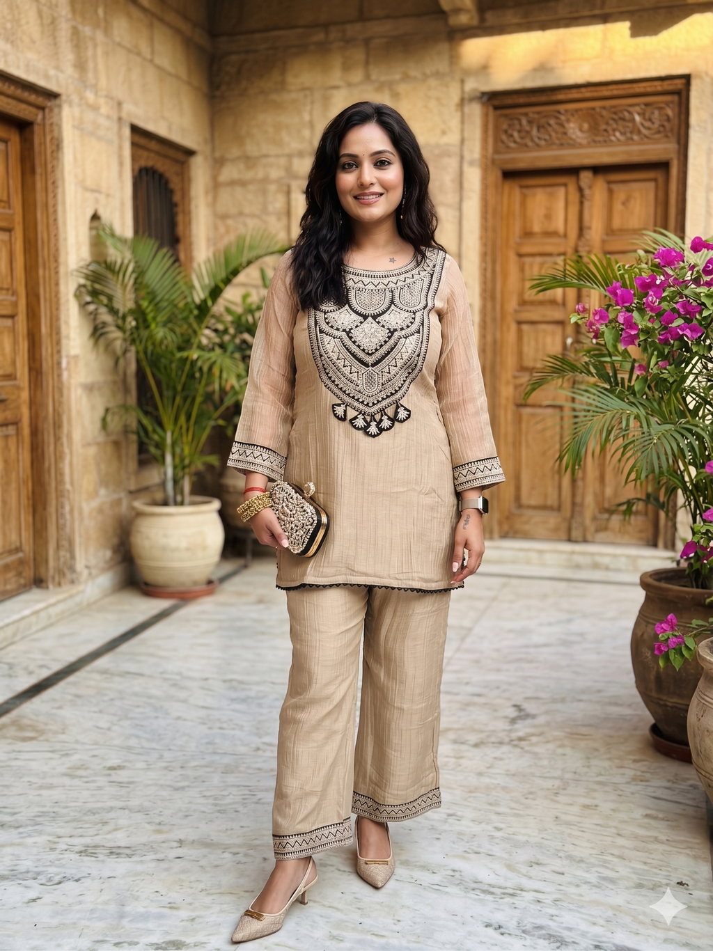Grey Silk Co ord Set_097