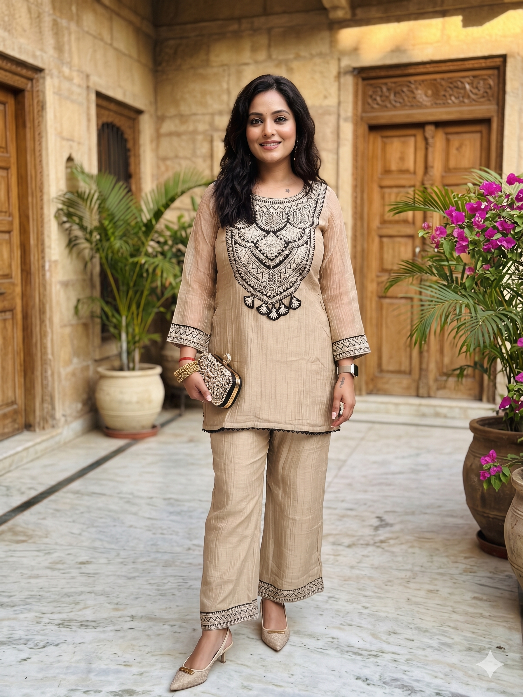 Grey Silk Co ord Set_097