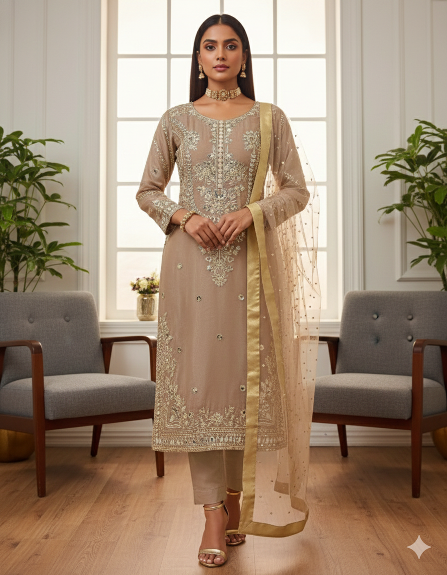 Beige Silk Dress_014