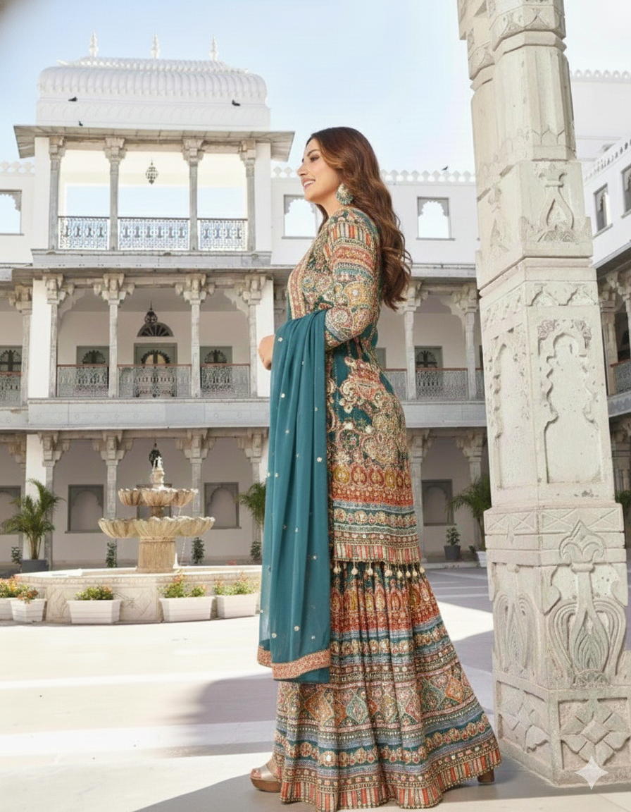 Blue Palazzo Set_009