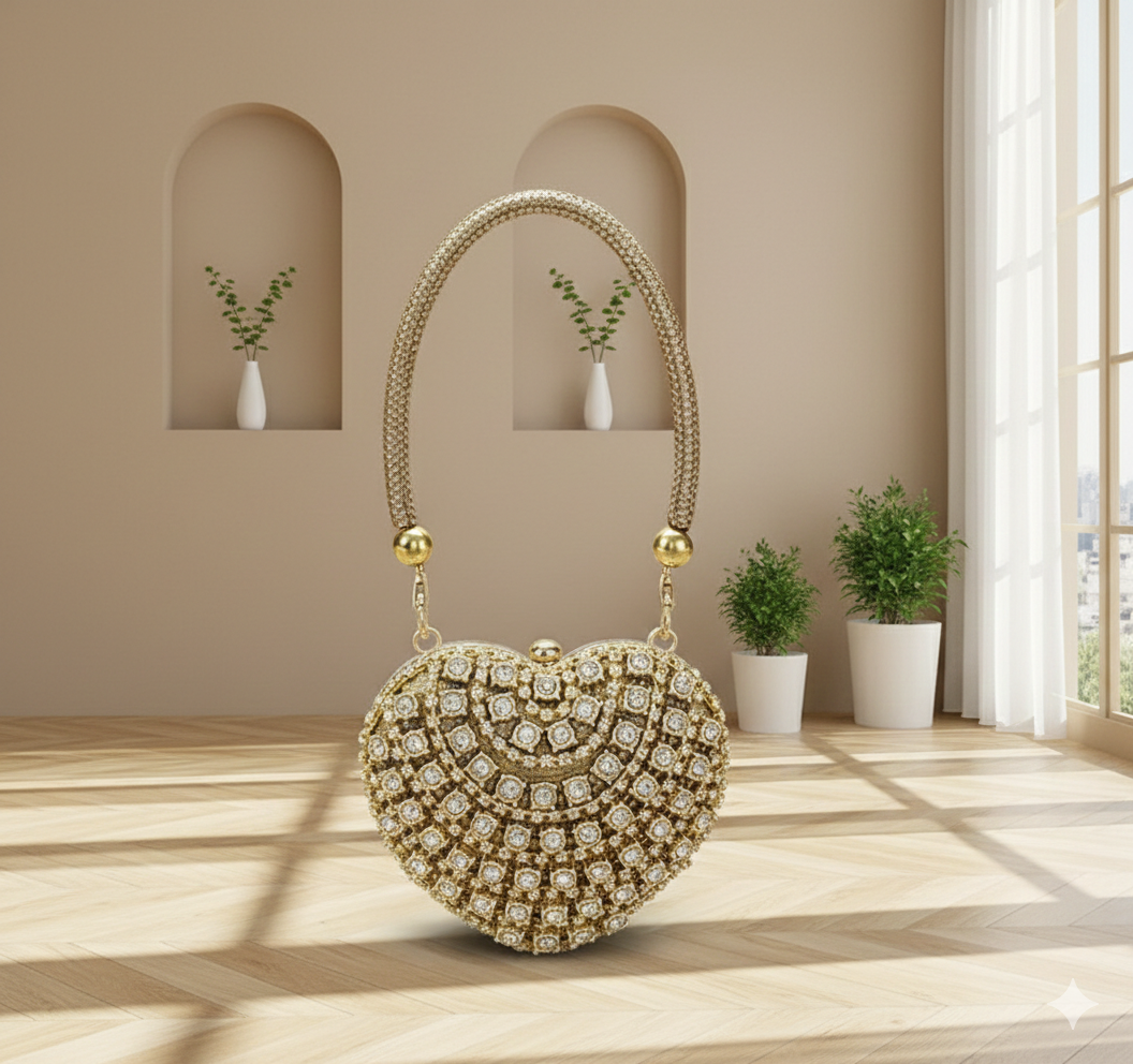 Luxury Heart-Shaped Crystal Party Mini Purse_068