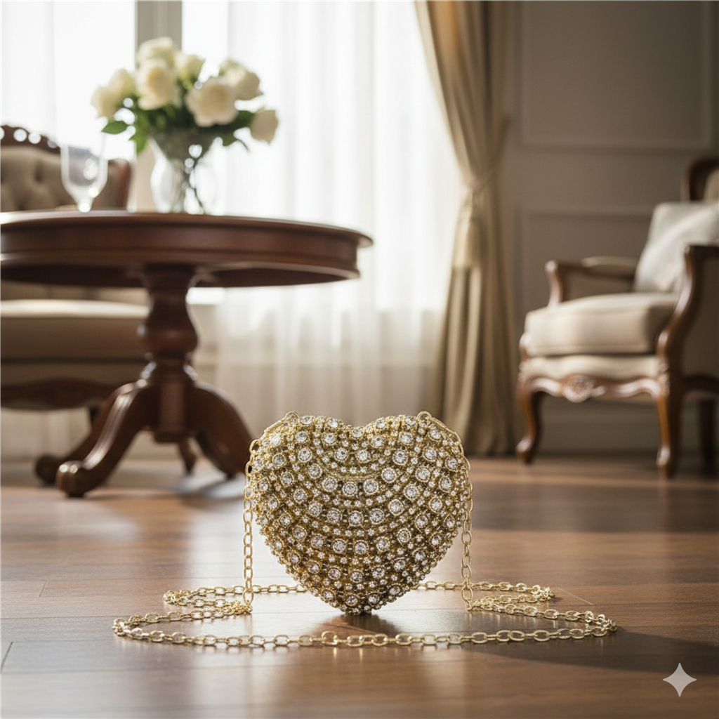 Luxury Heart-Shaped Crystal Party Mini Purse_068