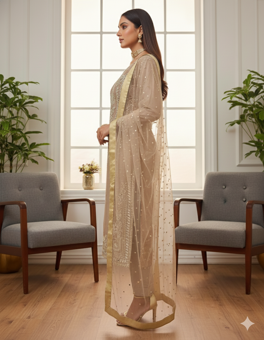 Beige Silk Dress_014