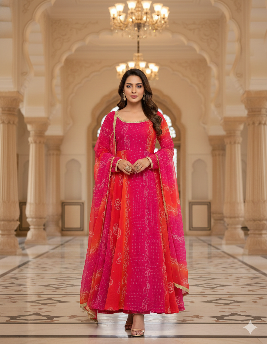 Pink and Orange Anarkali_020