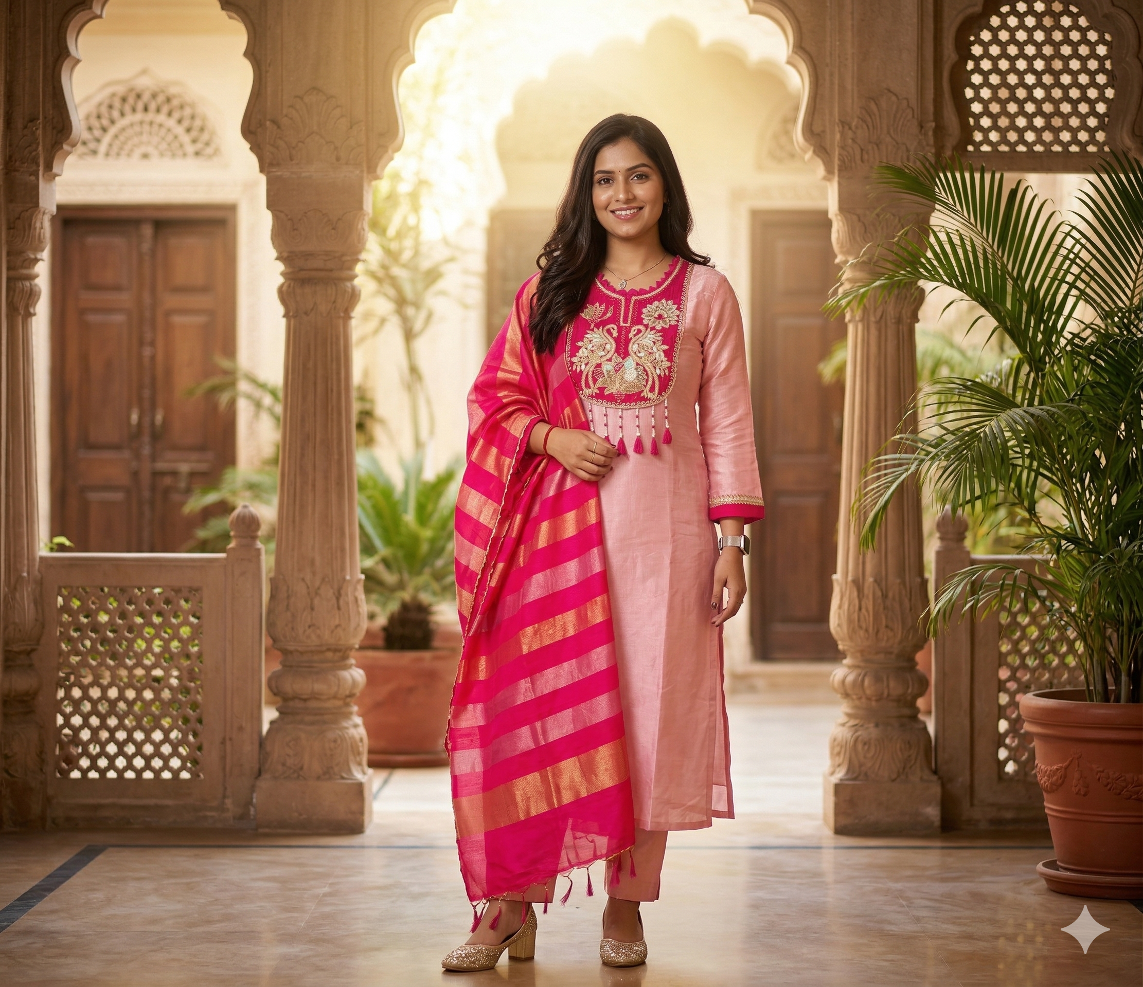 Premium Glass Tissue Pink Suit _089