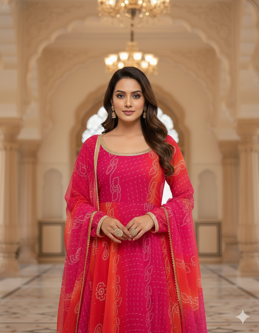 Pink and Orange Anarkali_020