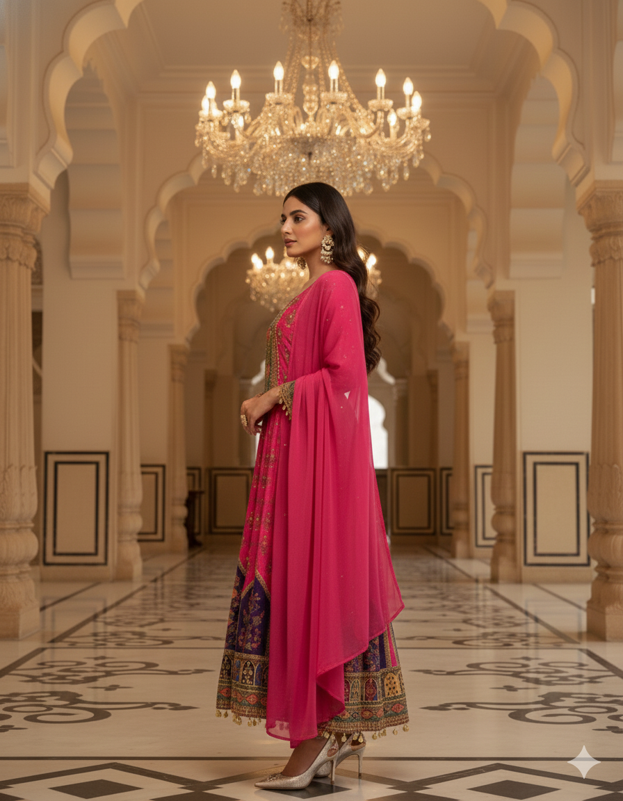 Pink Chinon Dress_008