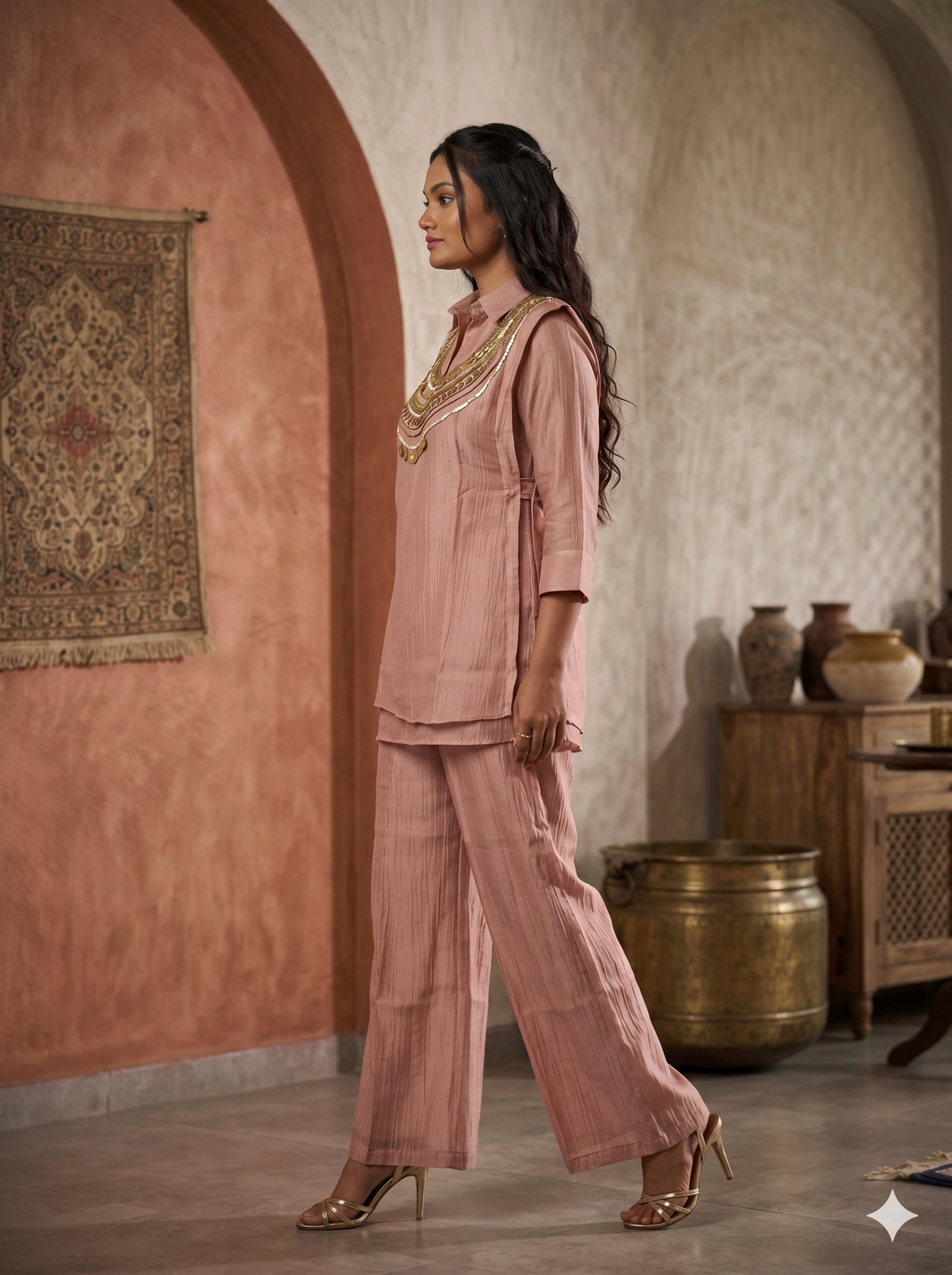 Rose Gold Shimmer Tissue Co-ord set_111
