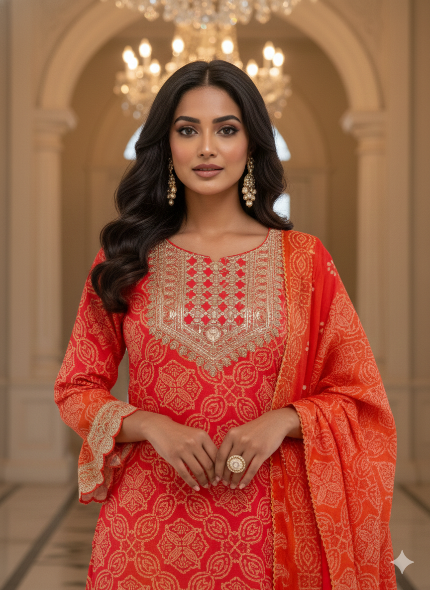Orange Sharara set_015