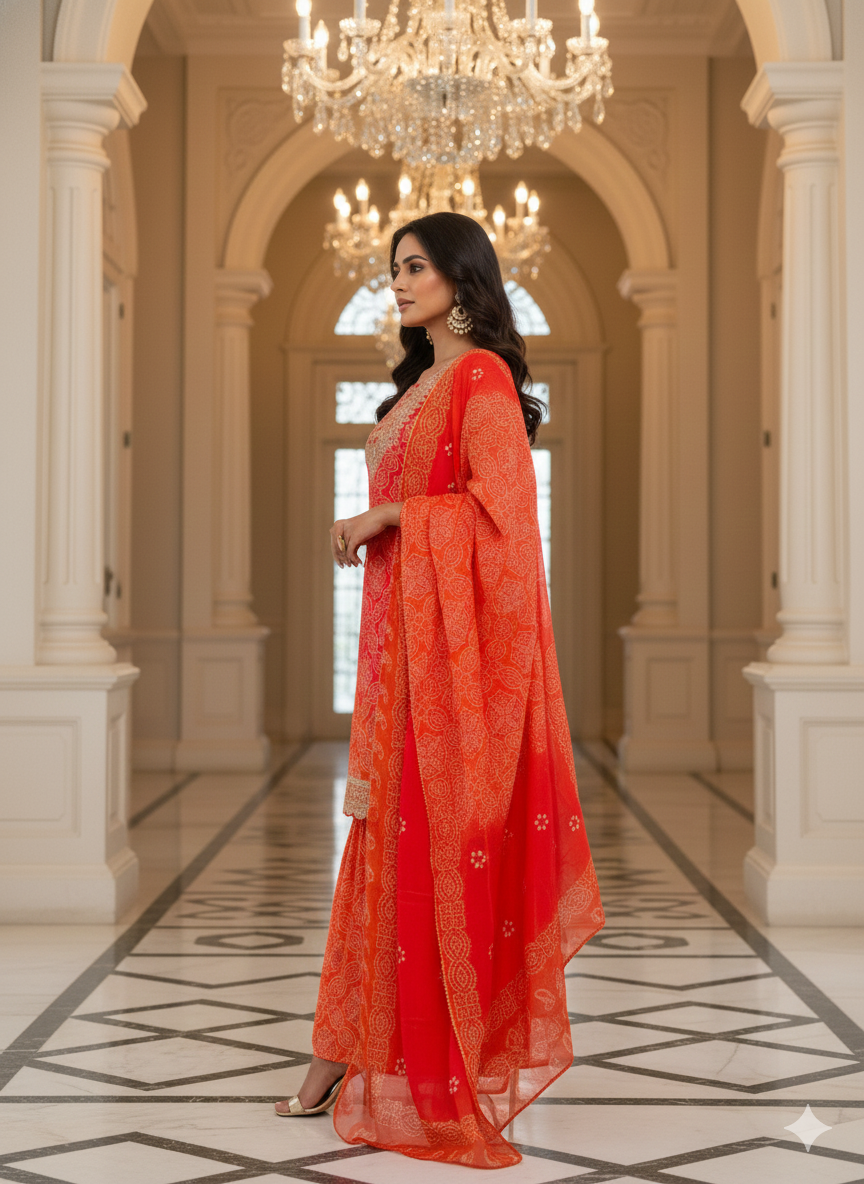 Orange Sharara set_015