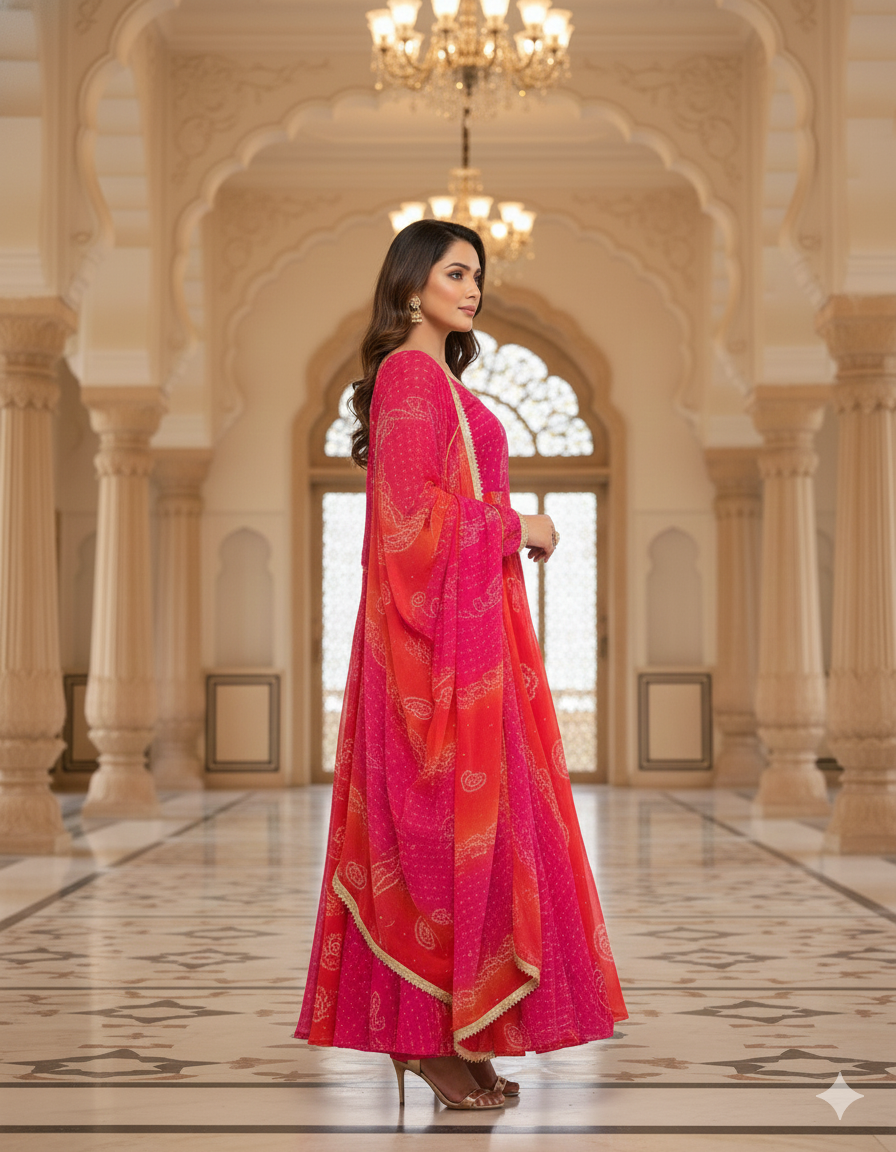 Pink and Orange Anarkali_020