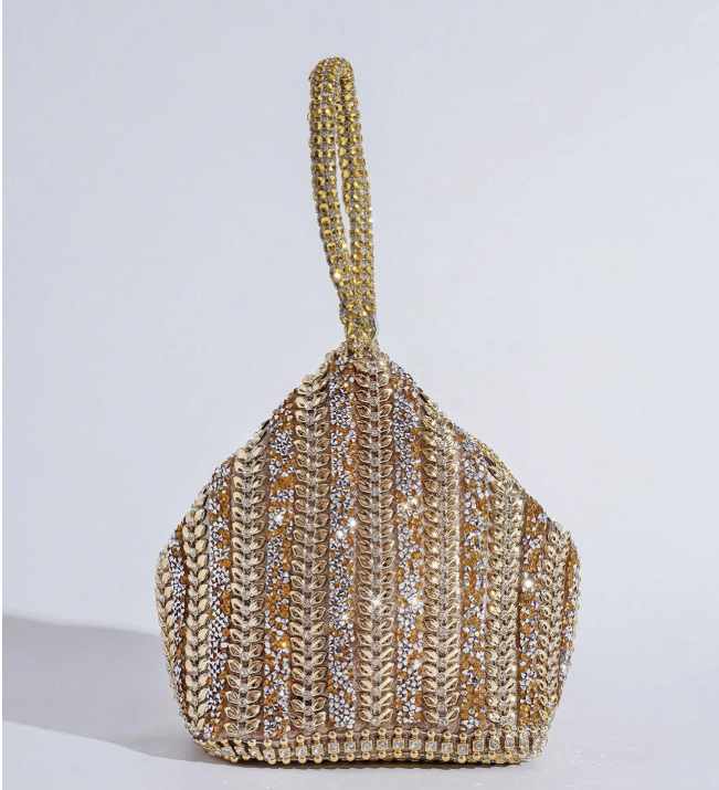 Gold Crystal Decorated Women’s Potli Bag_076