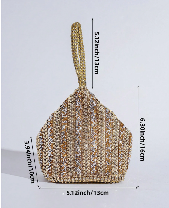 Gold Crystal Decorated Women’s Potli Bag_076