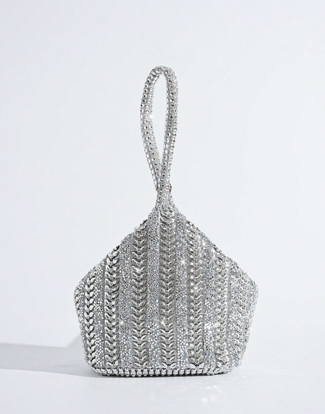 Silver Crystal Decorated Women’s Potli Bag_077