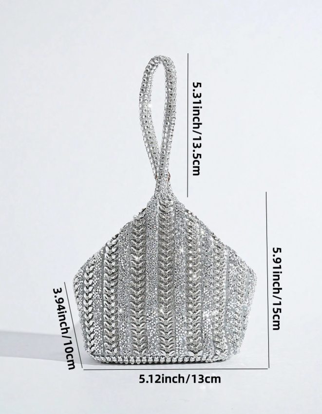 Silver Crystal Decorated Women’s Potli Bag_077