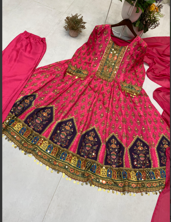 Pink Chinon Dress_008