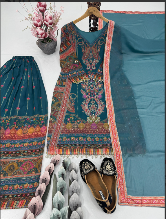 Blue Palazzo Set_009