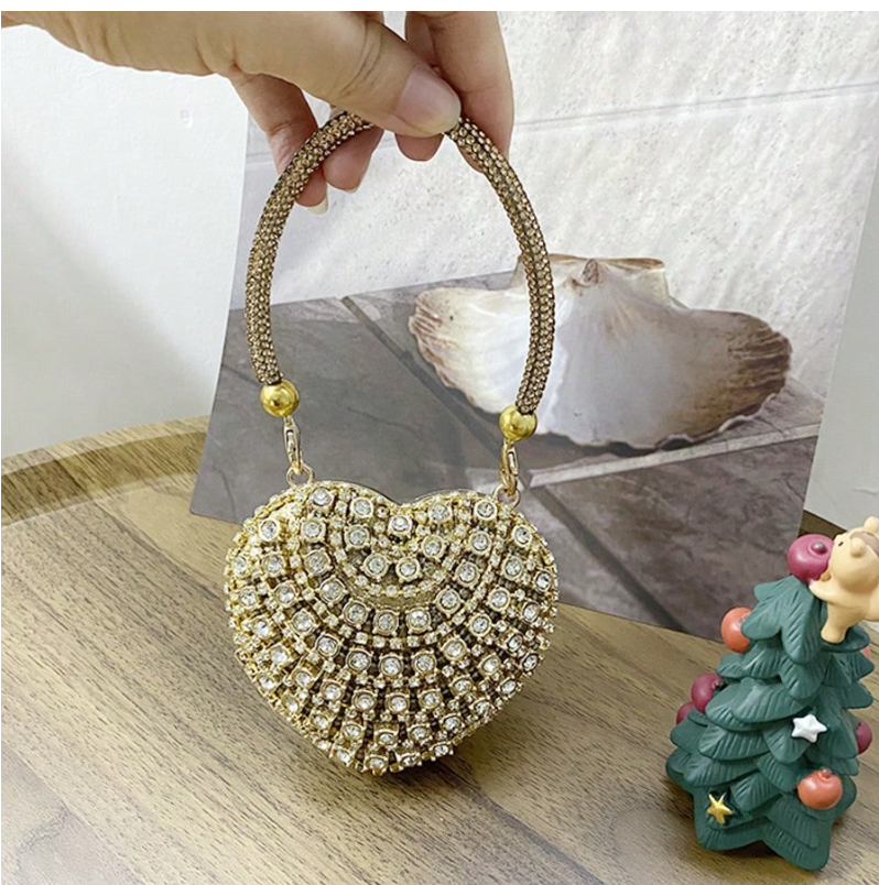 Luxury Heart-Shaped Crystal Party Mini Purse_068
