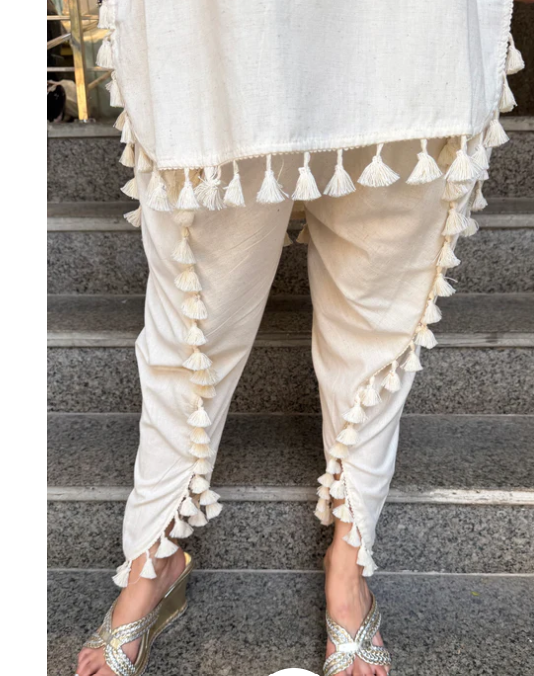 White Dhoti co-ord set with Golden jacket_072