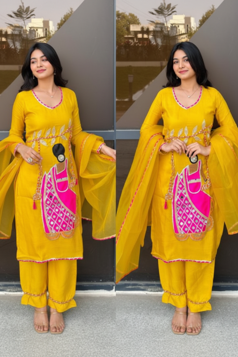 Radiant Yellow Pure Tissue Doll Suit_109