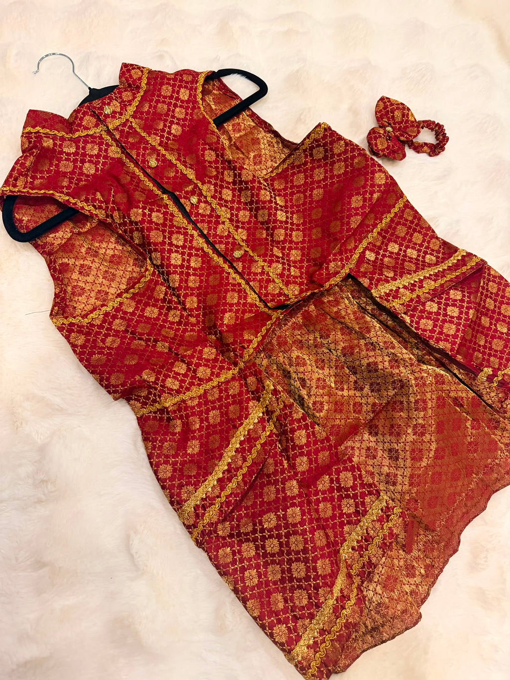 Maroon & Gold- Royal Paws Festive Dress for Female Dogs_127