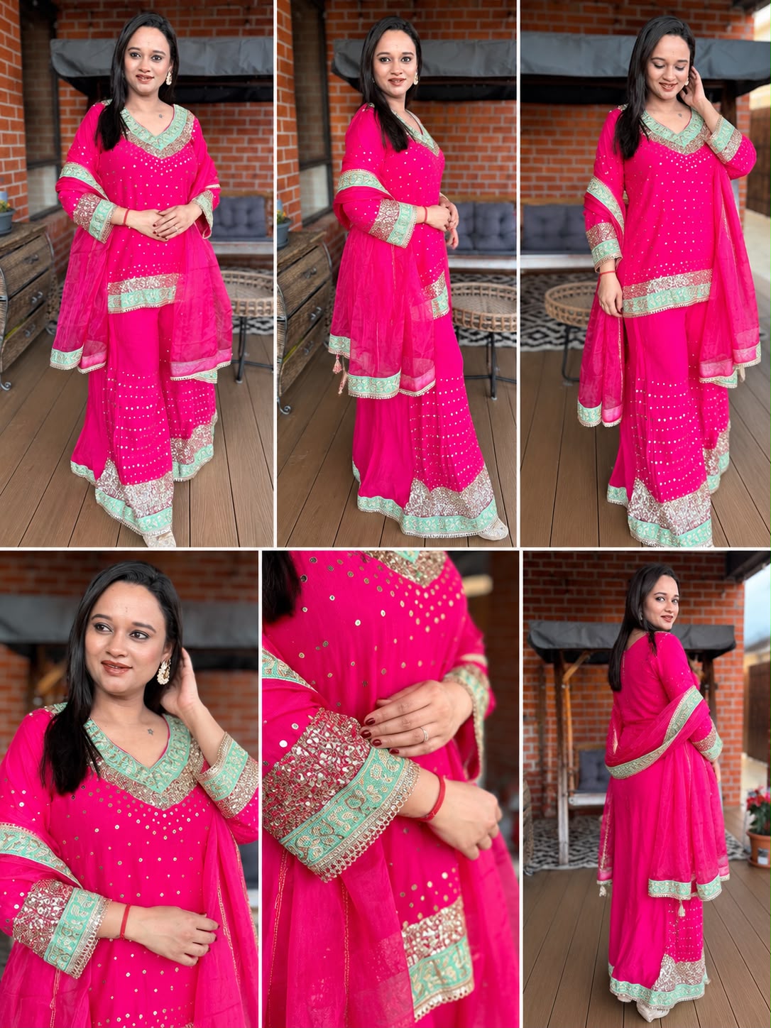 Gulbahaar Pure Chinnon Embroidered Palazzo Set_168