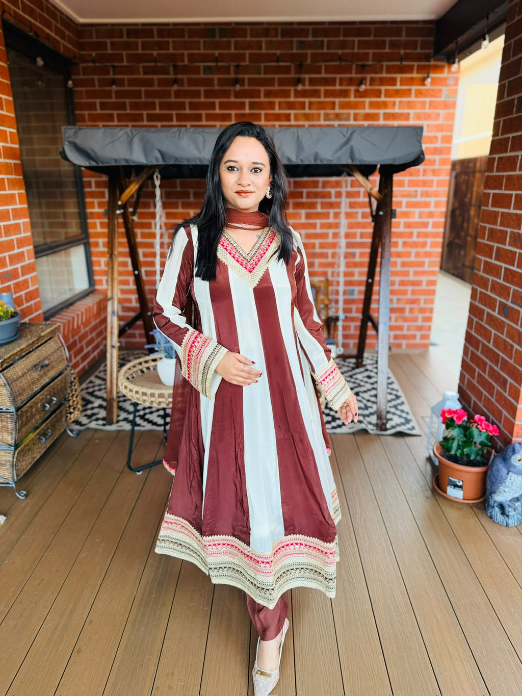 Brown Mist Pure Crepe Anarkali_167