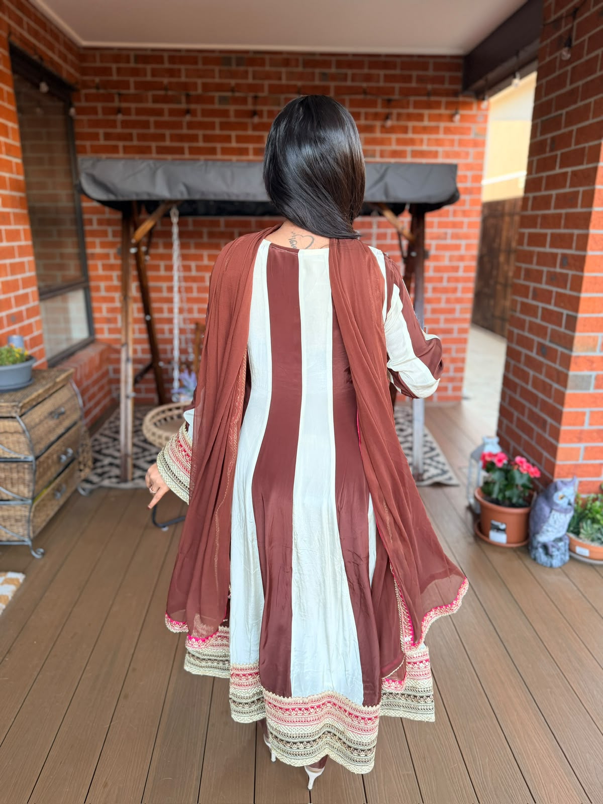 Brown Mist Pure Crepe Anarkali_167