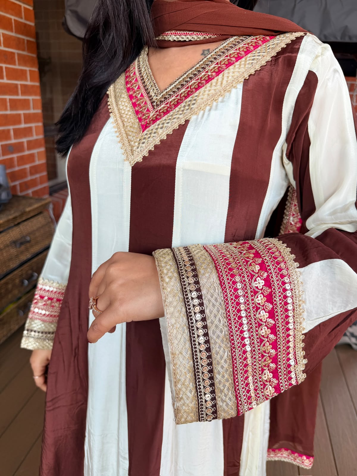 Brown Mist Pure Crepe Anarkali_167