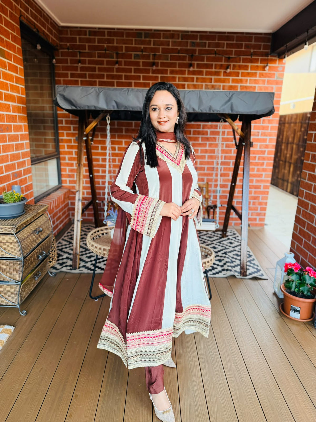 Brown Mist Pure Crepe Anarkali_167